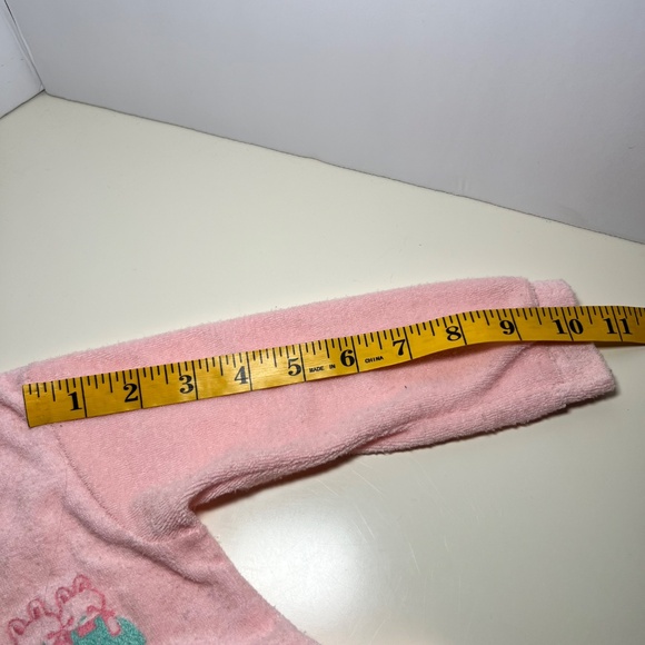 Vintage Carters Paper Tag Terry Cloth Button Up Footed Sleeper vibrant pink - Picture 8 of 8